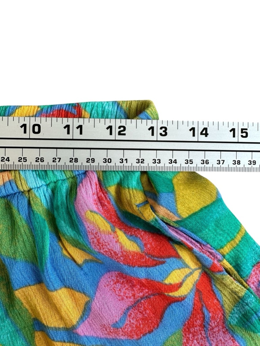 Billabong Tropical Wide Leg Teal Multi Color Pants Boho Beach Vacation Resort S - Picture 10 of 16